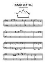 Téléchargez l'arrangement pour piano de la partition de Traditionnel-Lundi-matin en PDF
